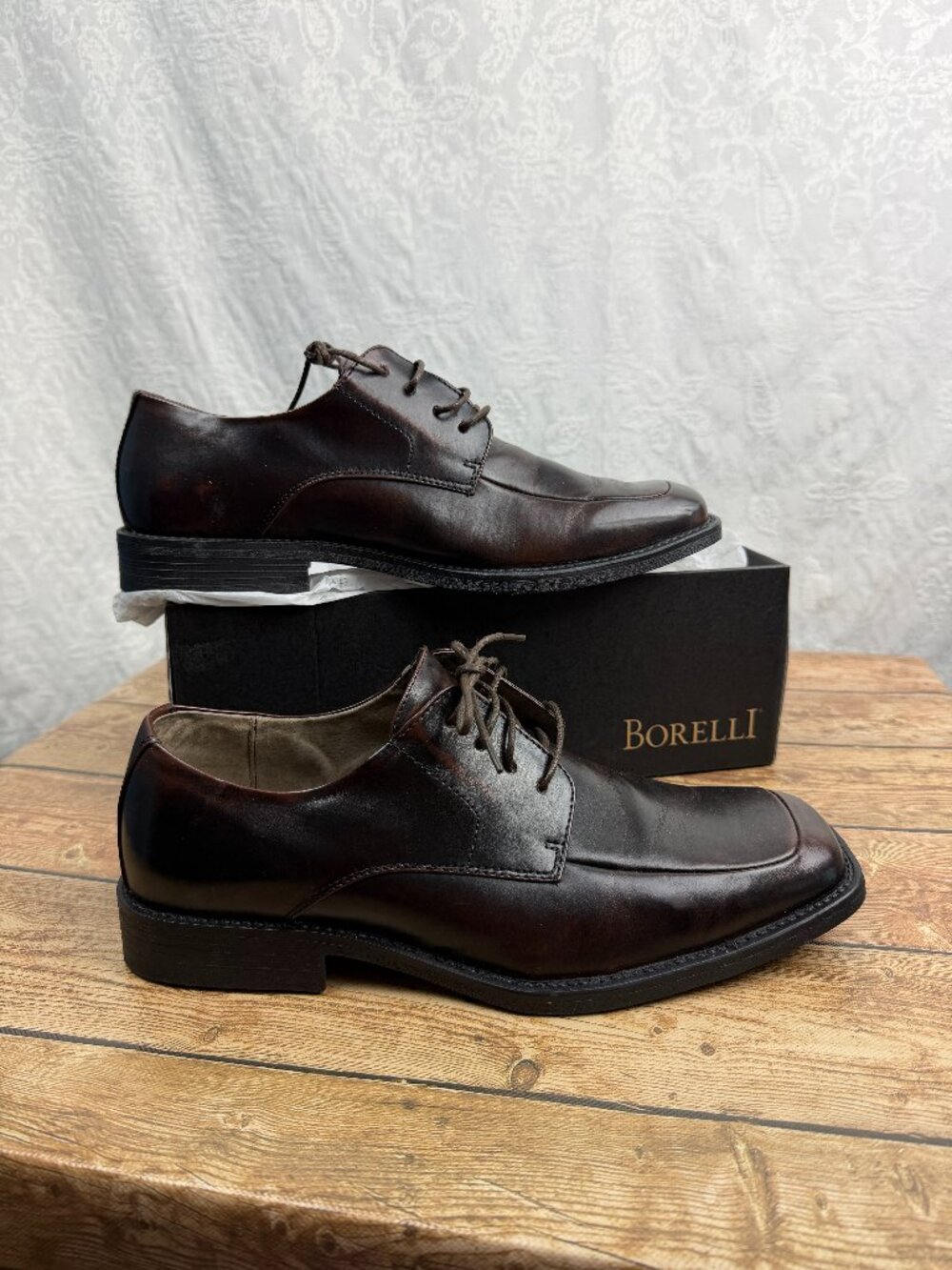 Borelli Men’s Brown Leather Dress Shoes Size 11 Title: Borelli Men’s Brown